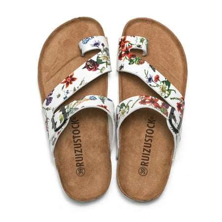 

Floral Print Slides Sandals Comfortable Open Toe Slip On Shoes Women‘s Fashion Summer Shoes