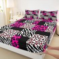 thumbnail image 3 of Manfei Zebra Leopard Print 4-Piece Full Size Sheets for Female Men Teens,Geometric Plaid Bed Sheets,Animal Print Lightweight Sheet Sets,Breathable Home Decor, 3 of 7