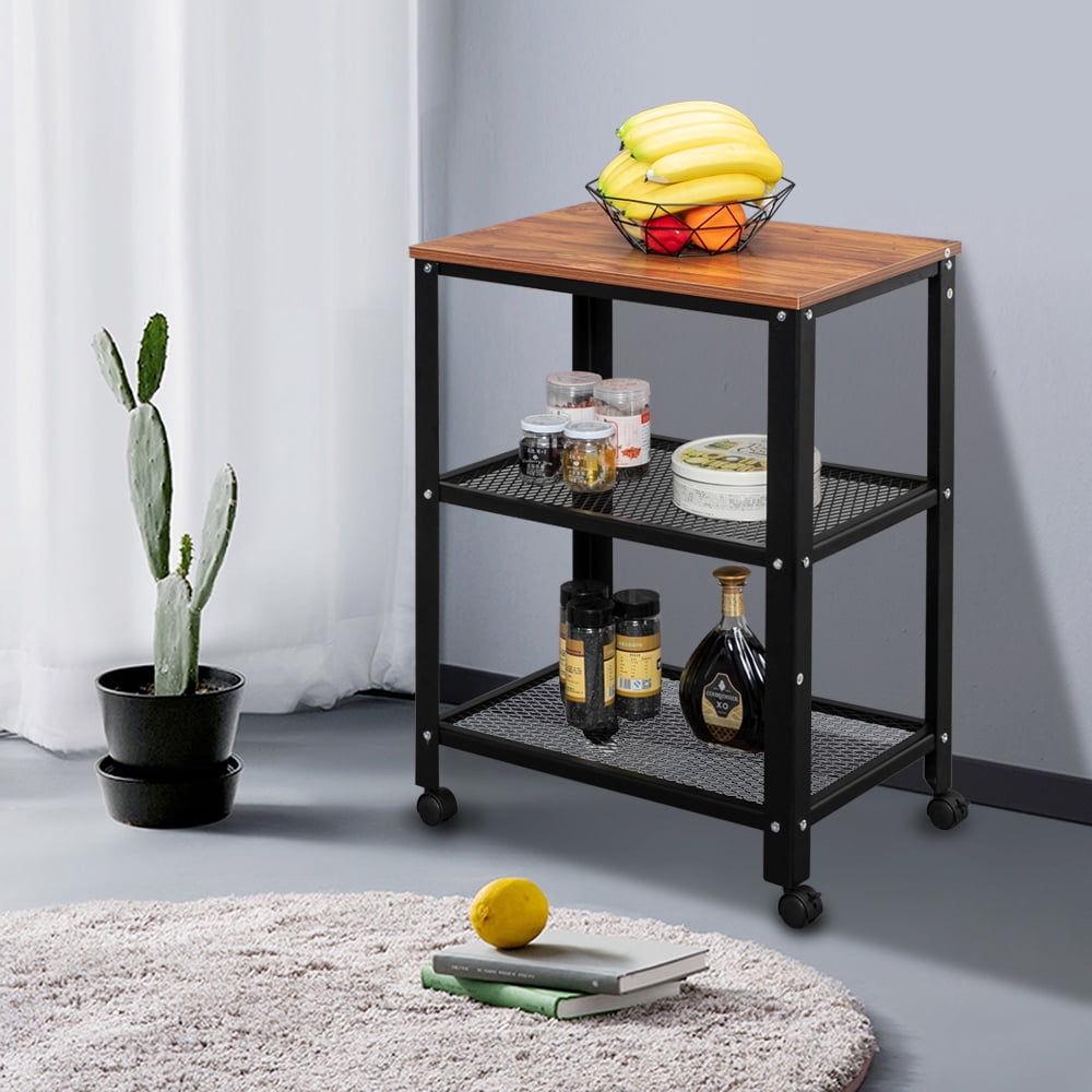 Kepooman 3-Shelf Shelving Storage Units on Wheels Casters, Heavy Duty Metal Shelf Wire Storage Rack for Home Office Garage Kitchen Bathroom Organization, Brown Kepooman 3-Shelf Shelving Storage Units on Wheels Casters, Heavy Duty Metal Shelf Wire Storage Rack for Home Office Garage Kitchen Bathroom Organization, Brown