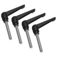 thumbnail image 3 of 4Pcs Clamping Lever Handles, M10 x 60mm 304 Stainless Steel Threaded Male Stud, Adjustable Handles, Black, 3 of 5