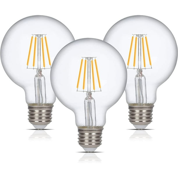 Simba Lighting LED Edison G25 Globe 4W 40W Equivalent Light Bulbs 120V E26 Base Dimmable 2700K