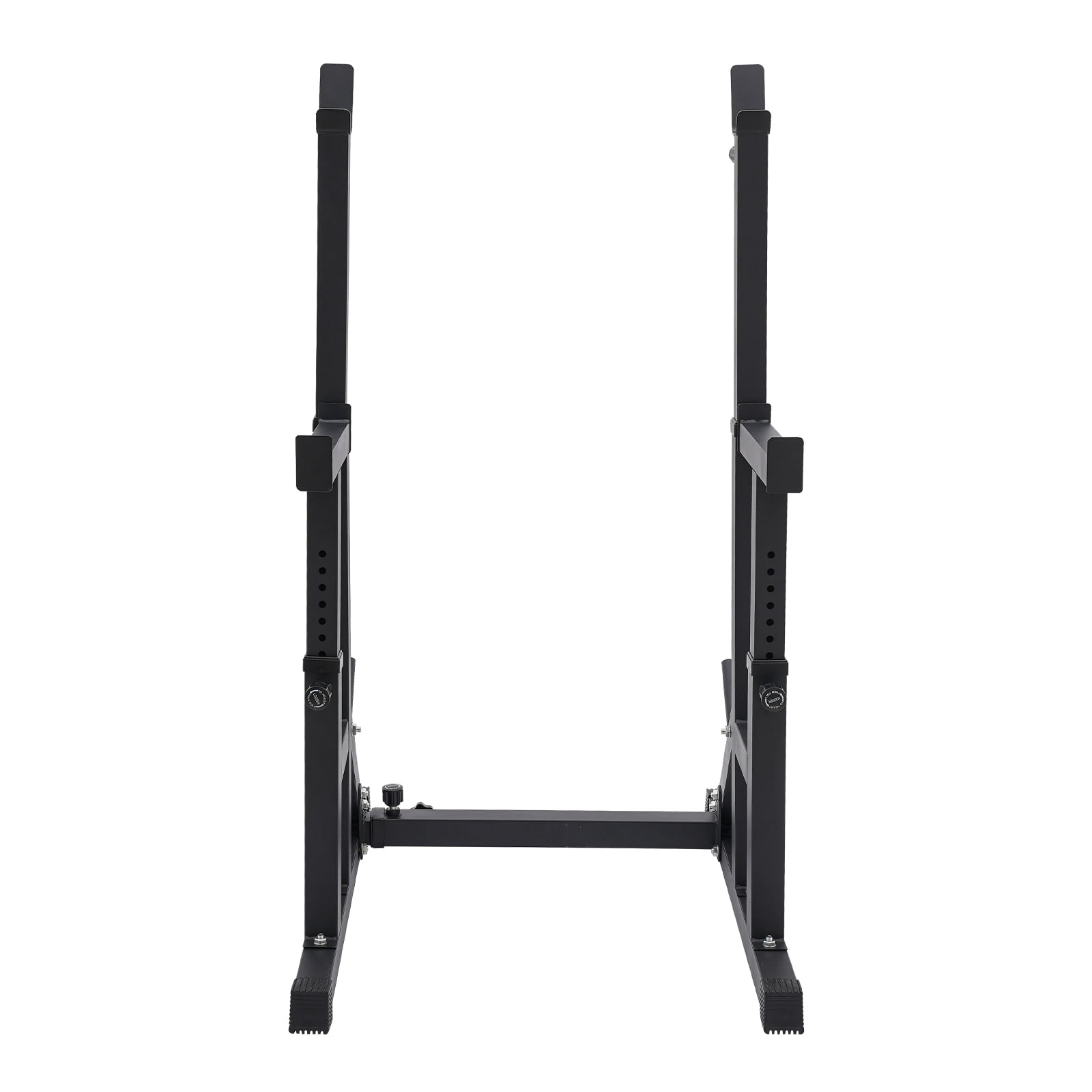 Squat Rack with Dip Stands, Adjustable Height (90-150cm), Carbon Steel Frame, Anti-slip Knobs and Foot Pads, Barbell Plate Storage for Home Gym and Strength Training