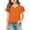 Orange, variant on Grblisyd Girls' V-Neck Ruffle Top Casual Cute T Shirts Loose Fit Short Sleeve Tee Tops Beach Vacation Solid Tops Blouses Khaki 6-7Y