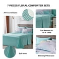 thumbnail image 5 of Flymme Floral Comforter Set Queen Size 7 Piece Bed in a Bag Queen Bed Sets Green Flowers Comforter Sets with Sheets for Teen Women Bedroom Decor, 5 of 8
