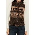 thumbnail image 3 of Shyanne Women's Buffalo Print Snap Sherpa Vest Chocolate XX-  US, 3 of 4