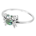 thumbnail image 3 of Ocean's Curious Little Crab Abalone Shell Sterling Silver Band Ring-7, 3 of 5