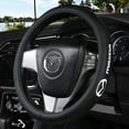 thumbnail image 7 of Customization Steering Wheel Cover Compatible with Mazda, Black Genuine Leather Steering Wheel Cover, Anti-Slip Safety, Includes Cup Mat & 3-in-1 Charging Cable, 7 of 7