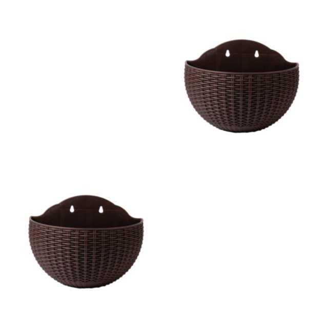 maskred Stylish And Durable Wall Plastic Pot For Easy Installation Easy To Install ABS Plastic Flowerpot Flower Pot Drainage Coffee 2Set