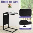 thumbnail image 4 of C Shaped End Table, Set of 2 Slide Under Sofa Side Table with Storage Bag, TV Tray for Living Room Bedroom, Couch Table Small Side Table for Couch Recliner Black, 4 of 10