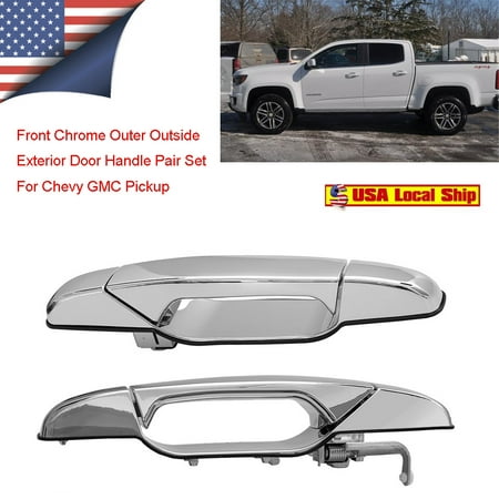 Chrome Outer Outside Exterior Door Handle Set of 4 Kit for Chevy Pickup