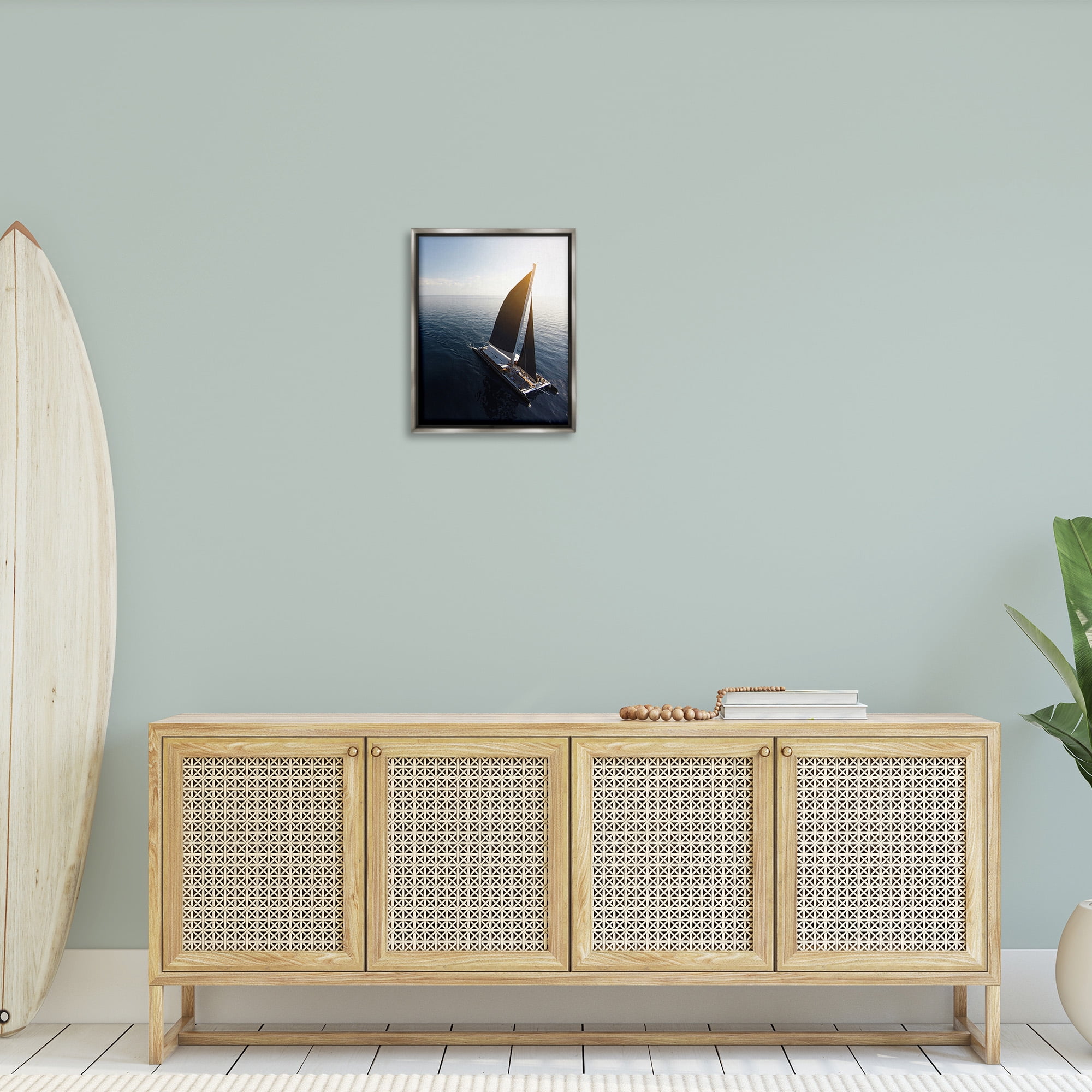 Stupell Industries Nautical Barge Photography Transportation Photography Gray Floater Framed Canvas Art Print Wall Art, 17 x 21