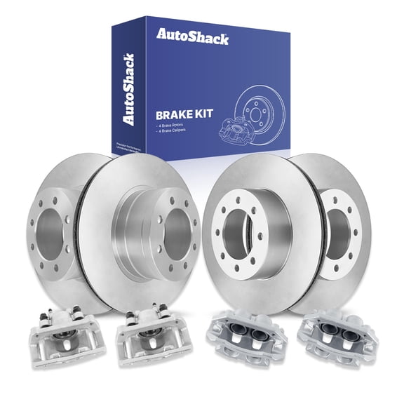 AutoShack Front Vented & Rear Vented Brake Rotors   Calipers 8-PC Brake Kit Replacement for 2006-2008 Dodge Ram 1500