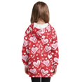 thumbnail image 2 of Xoenoiee Heart Love Leaves Print Girls Long Sleeve Sweatshirts Loose Casual Long Pullover Hooded Tops Valentine's Day Girls Hoodie Dress Athletic Casual Jacket Tops with Pocket, 9-10 Years, 2 of 7