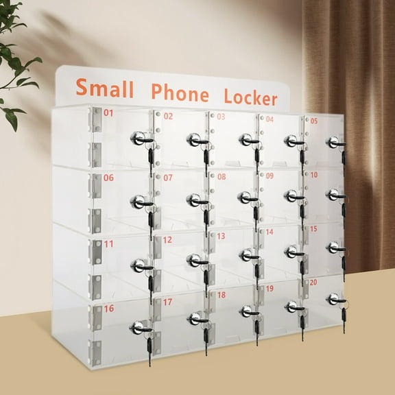 20 Slots Cellphone Locker Cell Phone Storage Box for Employees Classroom on Wall