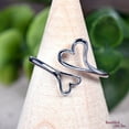 thumbnail image 2 of Open Heart End Adjustable Midi Thumb Ring, Heart Thumb Ring, Solid 925 Sterling Silver Multi Finger Knuckle Open Ring, Wraparound Heart Ring Ring Size-4, 2 of 5