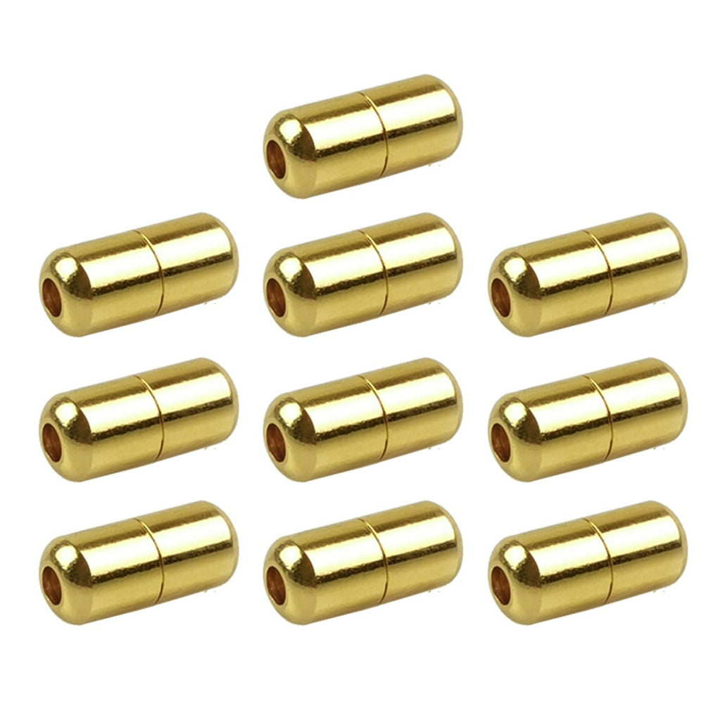 GOLDFUR 10Pcs Elastic Laces Clasps Metal Capsule Lock Buckles Tip Ends