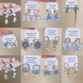 thumbnail image 3 of Pendientes de flor de mariposa de cristal azul degradado con aguja plateada, pendientes de verano pequeños y frescos con temperamento, pendientes dulces de moda, 3 of 6