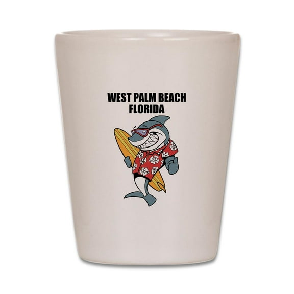CafePress - West Palm Beach - White Shot Glass, Unique and Funny Shot Glass