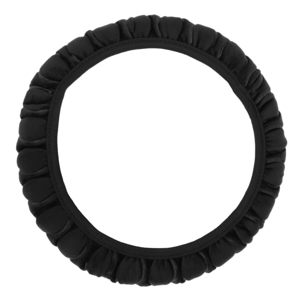 Funda de volante única para automóvil de 14.6" a 15" en ante negro, 1 pieza