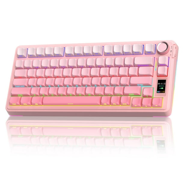 Teclado mecánico inalámbrico AULA S75 PRO con pantalla y perilla