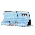 thumbnail image 4 of Leather For Samsung Galaxy S26 FE 5G 6.7-inch Floral  Printed Wallet Case, With Card Holder,Wristband,Magnetic Clasp Kickstand Folio Cover,Blue,For Galaxy S26 FE 5G, 4 of 8