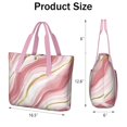 thumbnail image 3 of Tote Bag for Women - Pink and Gold Marble Texture Shoulder Bag - Large Utility Work Duffle Bag with Zipper Handbag for Travel, Work, Sprots, 3 of 5