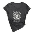 thumbnail image 4 of Puliio Women's T-Shirs V-Neck Flower Printed Casual Comfortable T Shirt Summer Daily Wear Vacation Vintage Chic Tops, 4 of 4