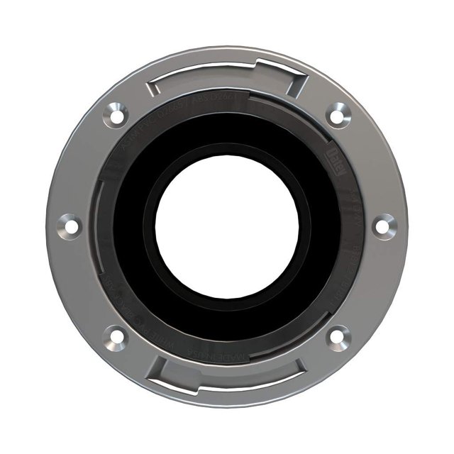Oatey 43494 Brida para armario con anillo de acero inoxidable ABS negro de juego rápido, 3 pulgadas x 4 pulgadas