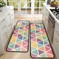 thumbnail image 4 of Kitchen Rugs Sets Of 2,Multi Color Triangle Checkered Pattern Anti Fatigue Kitchen Mat Rugs Non Slip Washable,Decorative Kitchen Floor Mats for Kitchen,Sink,Laundry,17"x47"+17"x47", 4 of 5