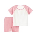 thumbnail image 1 of fatyb Garçons Filles Été Ensembles 2 Pcs T-Shirts à Manches Courtes Col Rond Shorts Ensembles de Shorts Décontractés pour Enfants, 1 of 6