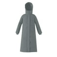 thumbnail image 4 of dazeni Women's Long Down Jacket Hooded Thickened Maxi Parka Puffer Coat Full Zip Quilted Outerwear with Side Button Hem, 4 of 4