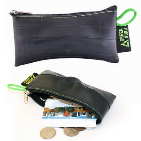 Blacklight Tube - Green Guru Recycled Zip Pouch Black Tire Tube Coin Wallet Bike Trucker Gift Smal