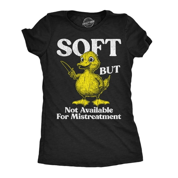 Womens Funny T Shirts Soft But Not Available for Mistreatment Sarcastic Duck Graphic Novelty Tee for Ladies Womens Graphic Tees