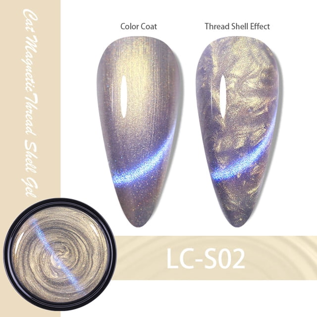 LILYCUTE 7ML Cat Magnetic Gel Nail Polish Pearl Shell Thread Pattern 9D Glitter Semi Permanent Soak Off Nail Art Varnish