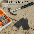 thumbnail image 2 of 6 juegos de soportes metálicos planos para reparación de muebles de madera. Fijación de placas rectas con tornillos para un soporte seguro y estable., 2 of 7