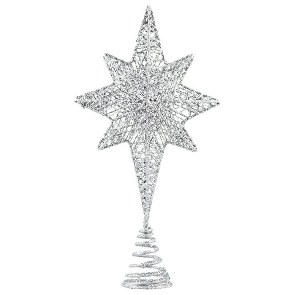 Tineasur Star Treetop Metal Christmas Tree Ornament Party Decoration 1 Piece Holiday Decor