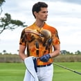 thumbnail image 3 of Fotbe Honeybee On Vibrant Flower Camiseta Polo de Golf para Hombre con Estampado – Camisa Deportiva Transpirable con Cuello Abotonado-Small, 3 of 6