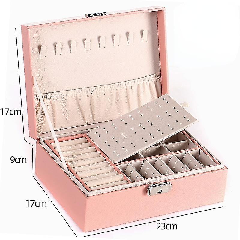 House of Quirk Poratble Mini PU Leather Small Jewelry Box, Travel Portable Jewelry  Case for Ring,