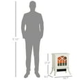 thumbnail image 3 of HOMCOM Living Room Electric Fireplace Stove Heater, 750W/1500W, Beige, 3 of 8