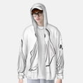 thumbnail image 2 of Daiia Cute Ghost Simple Drawing UPF 50+ Sun Protection Hoodie Jacket Lightweight Long Sleeve Sun Shirt for Women Men with Pocket Hiking Outdoor-Large, 2 of 7