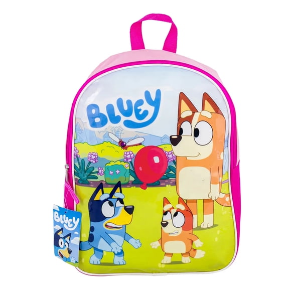 Bluey 15" Pink Kids School Backpack, No side pockets