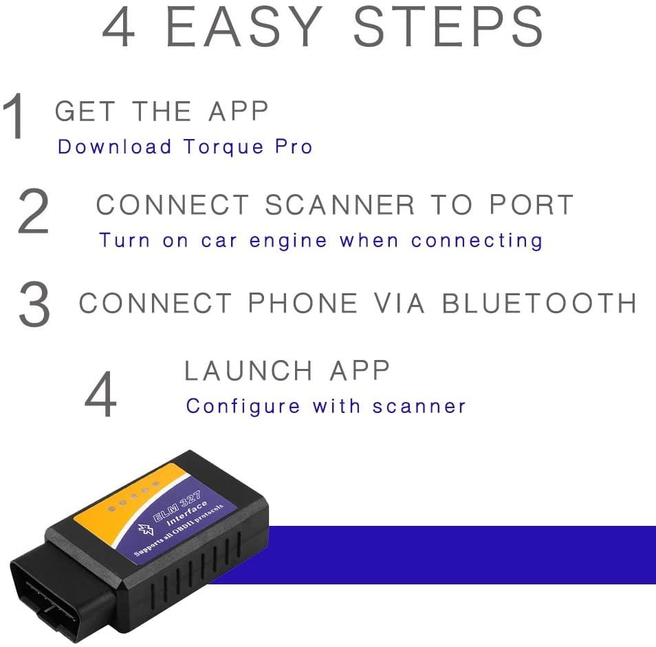 ELM327 Bluetooth OBD2 Car Diagnostics Scanner Code Reader for Mobile BMW AUDI 