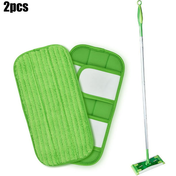 Sufanic Microfiber Reusable Mop Pads Fits for Swiffer Sweeper,Green,12inch, Pack of 2 - Walmart.com