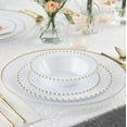 thumbnail image 2 of EcoQuality 12 oz White Plastic Round Bowls with Gold Beaded Rim - Disposable Plastic Soup Bowls, Heavy Duty Plastic Salad Bowls, Dessert Bowl for Baby Showers, Weddings, Birthday Party (30 Pack), 2 of 3