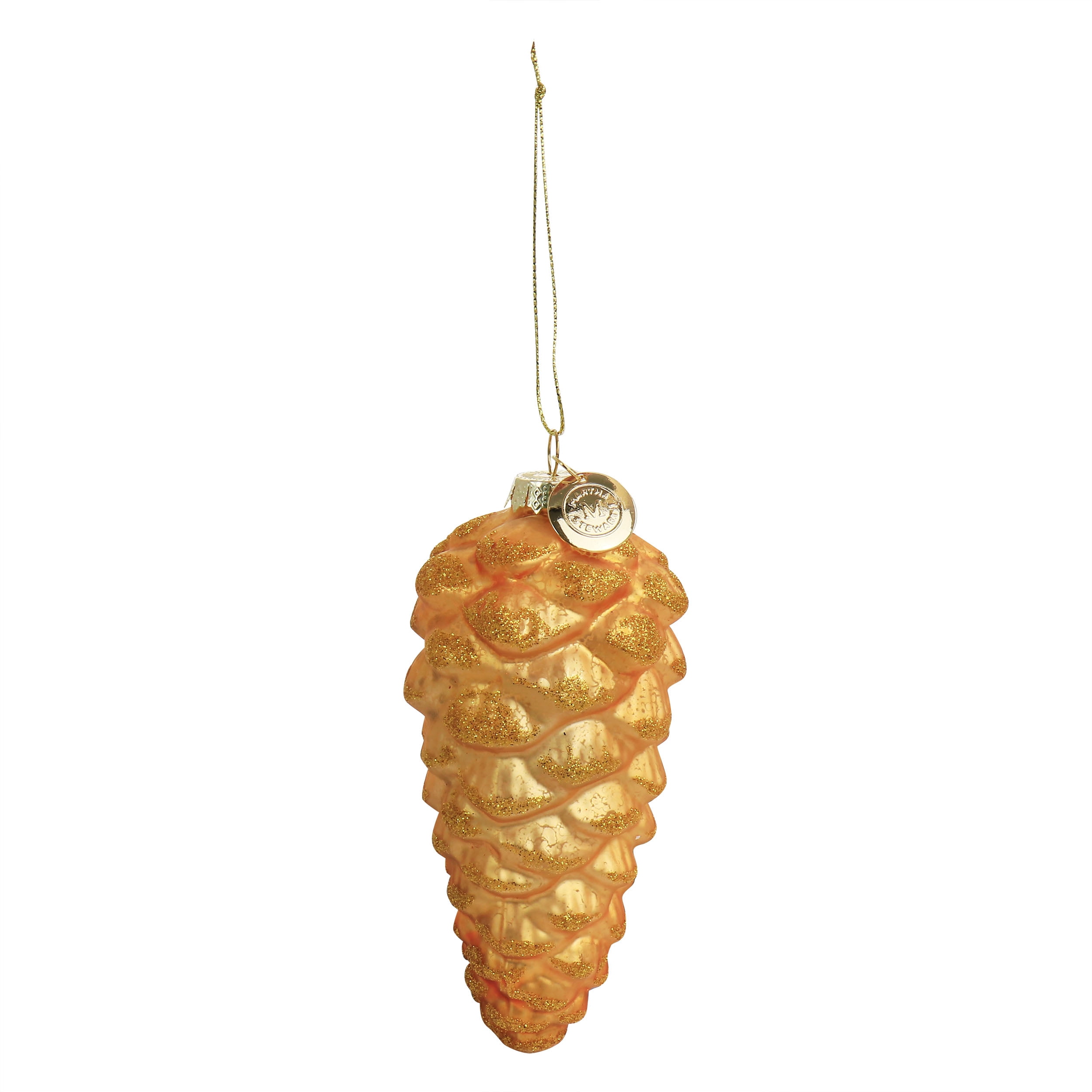 Martha Stewart Holiday Pointy Ball and Pinecone 4 Piece Ornament Set in Gold