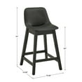 thumbnail image 2 of Weston Home Egleston Square Vegan Leather Low Back Counter Height Chair, Black, Set of 2, 2 of 7