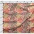 thumbnail image 2 of Soimoi Leaves Print, Silk Fabric, Decor Sewing Fabric by The Yard 42 Inch Wide,Decorative Fabric for Shirts Suits Ties, Peach, 2 of 5