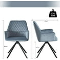 thumbnail image 3 of Dining Chair Upholstered Backrest Seat Chairs, Velvet Upholstered Contemporary Accent Chairfor Home Kitchen/Living Room, Blue and Black, 3 of 8