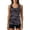 Camouflage, variant on OOOUM Women 3 Piece Tankini Set Solid Open Tie Back Sleeveless Tank Top Print Criss Cross Back Bikini Board Shorts Quick Dry Modest Beach Bathing Suit Blue XL
