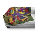 thumbnail image 2 of Butterflies Soft Flannel Fleece Throw Blanket, Butterfly Wings Consisting of Twisted Lines Modern Abstract Design, Cozy Plush for Indoor and Outdoor Use, 50" x 70", Multicolor, by Ambesonne, 2 of 5